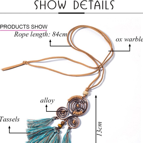 🥀Bohemian Spiral Tassel Necklace - Picture 2 of 2